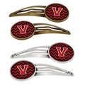 Carolines Treasures Letter V Chevron Black and Red Barrettes Hair Clips, Set of 4, 4PK CJ1047-VHCS4